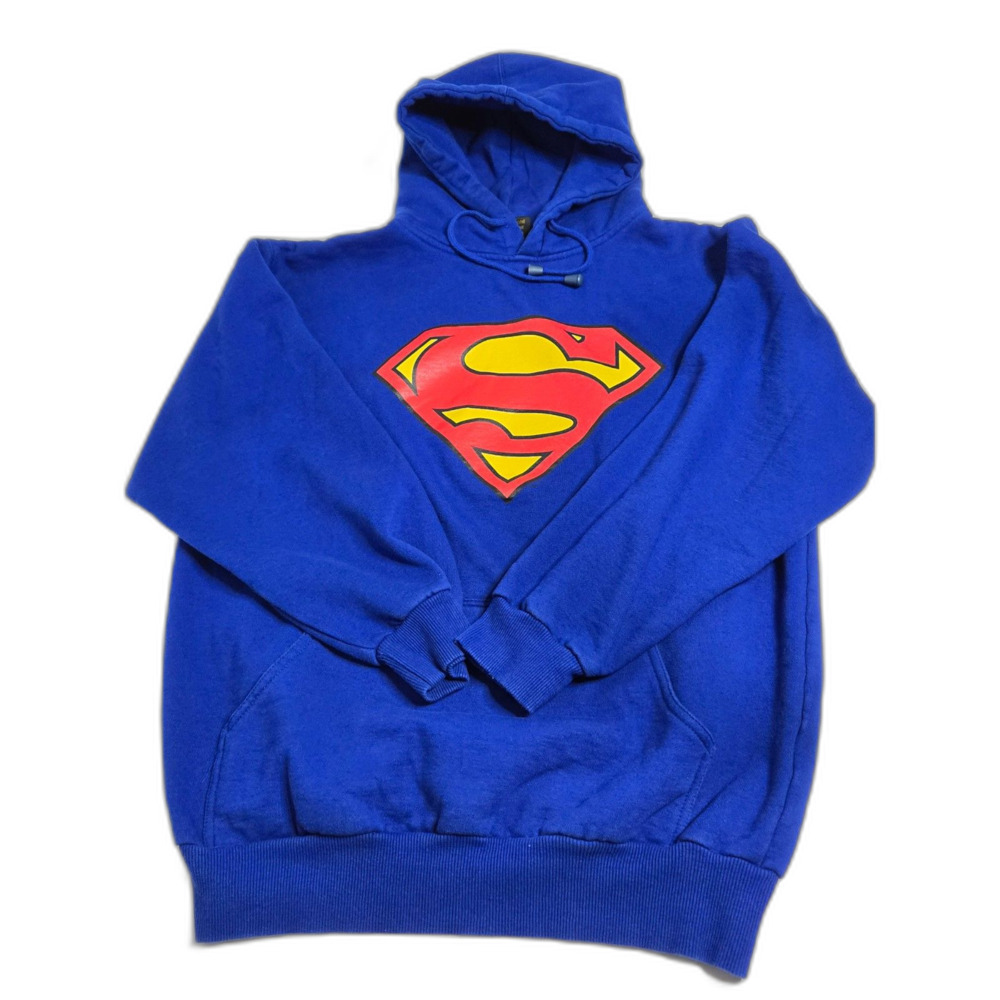 Vintage 2003 Superman Shield Hoodie | Men's Size M | Warner Bros | Blue Red
